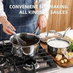 Deluxe 13 Piece Hybrid Ceramic Nonstick Stainless Steel Cookware Set-5 Piece - Image 6