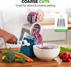 NutriChef 3 in 1 Cheese Grater & Shredder | Strong Suction Base, Rotary Handle - Image 5