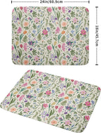 Spring Floral Dish Drying Mat for Kitchen Counter 18x24 Pink Sage Green Flower - Image 2