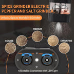 Dual Chamber Electric Pepper and Salt Grinder, Rechargeable Salt and Pepper - Image 3