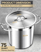 STOCKPOT 75 Quart Commercial Stock Pot - Image 7