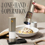 Electric Salt and Pepper Grinder Set Rechargeable – Stainless Steel Salt and - Image 2