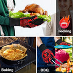 QUWIN BBQ Gloves, Oven Gloves 1472℉ Extreme Heat Resistant, Grilling Gloves - Image 5