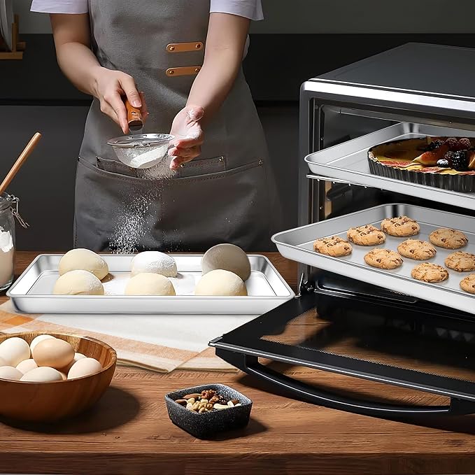 Homikit 1 Pack Quarter Sheet Pan, 9x13 Inches Stainless Steel Cookie Sheets - Image 3