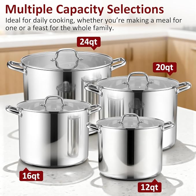 Herogo 20-Quart 18/10 Stainless Steel Stock Pot - Image 7