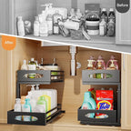 mixeshop Under Sink Organizer, 2 Tier Under Sink Organizers and Storage - Image 3