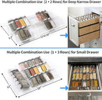 MIUKAA Clear Acrylic Spice Drawer Organizer, 4 Tier- 2 Set Expandable From 13" - Image 5