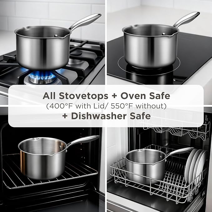 Tri-Ply Stainless Steel Sauce Pan - Image 8