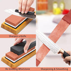 HMPLL Knife Sharpening Stone Set, Professional Whetstone 4 Side Grit 400/1000 - Image 4