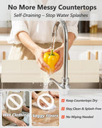 Kitchen Sink Splash Guard 23" 18" 30" Self-Draining Silicone Water Guard - Image 2