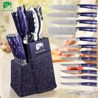 FULLHI 14pcs Block Knife Set, Chef's Knife Steak Knives Set - Image 7