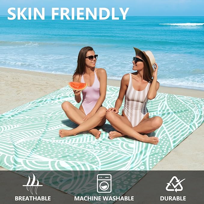 HIHOHO Beach Blanket Waterproof Sandproof Extra Large Beach Mat 79" X - Image 4