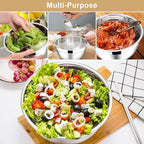 E-far Mixing Bowls with Lids, 6-Piece Stainless Steel Salad Bowls Metal Nesting - Image 4