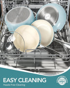 MICHELANGELO Pots and Pans Set Non Stick, 8-Piece Ti-infused Ceramic Cookware - Image 7