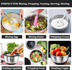 Wildone Mixing Bowls with Airtight Lids, with 3 Grater Attachments, Scale Marks - Image 4