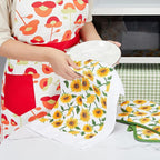 Oven Mitts and Potholders Dish Towles Set 100% Cotton - Image 4