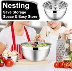 E-far Mixing Bowls with Lids, 12-Piece Stainless Steel Salad Bowls Metal - Image 6