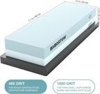 Premium Whetstone Knife Sharpening Stone 2 Side Grit 400/1000 Waterstone & - Image 2