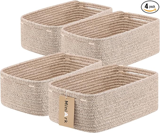 MiniArk Small Storage Baskets for Organizing | Closet Organizer Bins | Shelf by MiniArkStorageBasketsHome
