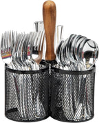Mind Reader Utensil Holder, Cutlery Holder, Metal Mesh, 7.5"L x 7.5"W x 9.75"H by MindReader