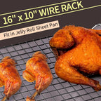 BRIOUT Cooling Rack for Baking, 16x10 Inches Baking Rack, Thick Wire Cookie - Image 3