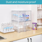 Vtopmart 4 Pack Clear Stackable Storage Drawers, 9.7" High Plastic Organizers - Image 2