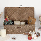 Hipiwe Storage Basket with Lid Toilet Tank Basket Holder Handwoven Wicker - Image 7
