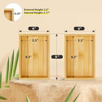 Kitchen Drawer Organizer Bins, Stackable Bamboo Drawer Organizer - Image 2