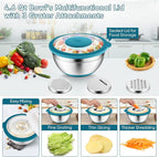 P&P CHEF Mixing Bowls with Lids Set of 3, Stainless Steel Mixing Bowl and - Image 3