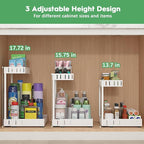 REALINN Under Sink Organizer, 2 Tier Expandable Under Cabinet Organizer - Image 2