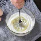 Semi-automatic Whisk, Stainless Steel Egg Beater, Hand Push Rotary Whisks Mixer - Image 6