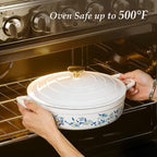 CAROTE 3.5QT Shallow Dutch Oven Enameled Cast Iron Braiser - Image 4