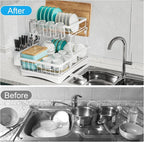 7 code Large Dish Drying Rack, 2-Tier Dish Racks - Image 5