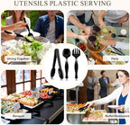 Mwellewm 72Pcs Plastic Serving Utensils Set Large Disposable Serving Spoons - Image 7