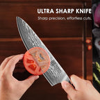 KEEMAKE Damascus Chef Knife, 8 Inch Kitchen Knife, 67 Layers Damascus Knife - Image 3