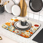Fall Orange Wildflower Dish Drying Mat - Image 5