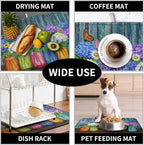 Hydrangea Dish Drying Mat Spring Summer Floral Jars Kitchen Drying Mats - Image 7