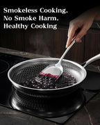 Frying Pan Nonstick With Lid, 8 Inch Non Stick Induction Cookware, Stainless - Image 3