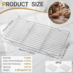 Lounsweer 2 Pack Cooling Racks, 10L x 18W x 1H Stainless Steel Wire Rack - Image 2
