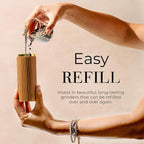 Wooden Salt and Pepper Grinder Set – Refillable Manual Salt and Pepper Mills - Image 6