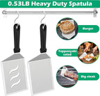 Metal Spatula Set of 2, HaSteeL Large 12x5In Stainless Steel Griddle Spatula - Image 4