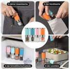 VEVOK CHEF Small Salt and Pepper Grinder 4Pcs Portable Mini Glass Salt Spices - Image 4