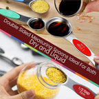 Magnetic Measuring Spoons Set of 9 Stainless Steel Dual-Sided Stackable - Image 8