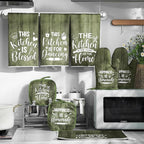 Leinuosen 8 Pcs Kitchen Towels and Oven Mitts Sets Pot Holders Dishcloths Set - Image 6