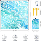 WIWIGO Beach Blanket Waterproof Sandproof Beach Mat 79" X 83"/10'x9'for 2-8 - Image 2