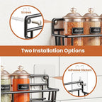 Mystozer 5 Pack Spice Rack Seasoning Organizer Wall Mount, Screw or Adhesive - Image 3