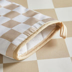 Ohocut Beige Checkered Oven Mitts Heat Resistant, Vintage Retro Checkerboard - Image 7