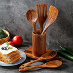 5 Piece Teak Wood Cooking Utensils Set - Image 9