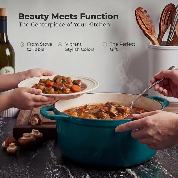 Zulay Kitchen 6 Quart Enameled Cast Iron Dutch Oven Pot - Image 7