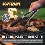 Kaluns Kitchen Tongs for Cooking Grilling Set of 4, BBQ Grill Tongs - Image 5